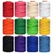 3 mm x 396 Yards Macrame Cord, Natural Cotton Twine, 12 Rolls 4 Strand Colored Macrame String, Colorful Cotton Rope for DIY Crafts Knitting, Artworks, Wall Hanging, Plant Hangers